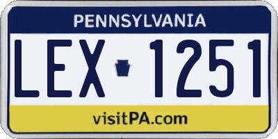 PA license plate LEX1251