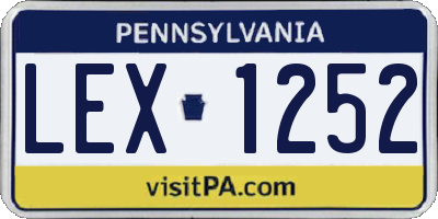 PA license plate LEX1252
