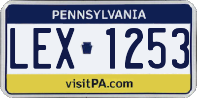 PA license plate LEX1253