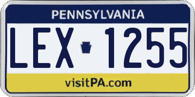 PA license plate LEX1255
