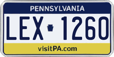 PA license plate LEX1260