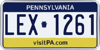 PA license plate LEX1261