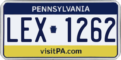 PA license plate LEX1262
