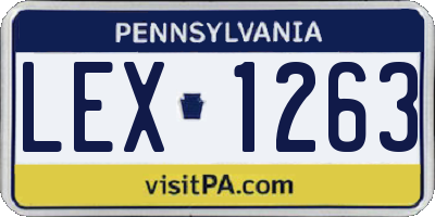 PA license plate LEX1263