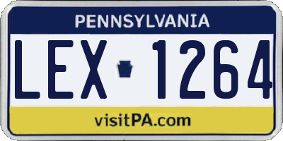 PA license plate LEX1264