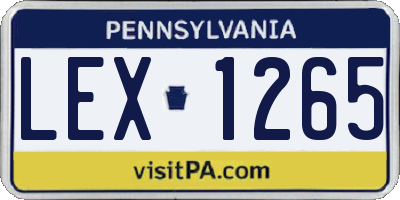 PA license plate LEX1265