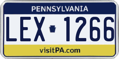 PA license plate LEX1266