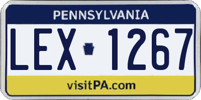 PA license plate LEX1267