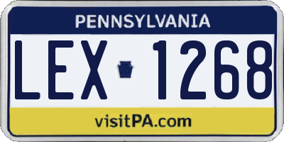 PA license plate LEX1268