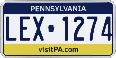 PA license plate LEX1274