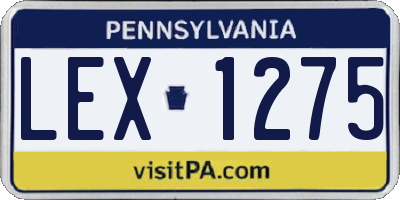 PA license plate LEX1275