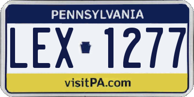 PA license plate LEX1277