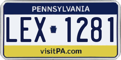 PA license plate LEX1281