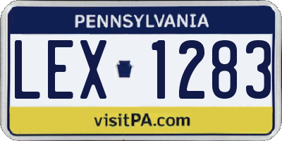 PA license plate LEX1283