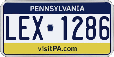 PA license plate LEX1286