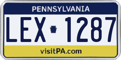 PA license plate LEX1287
