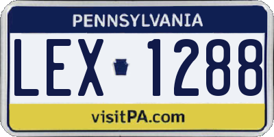 PA license plate LEX1288