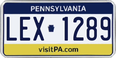 PA license plate LEX1289
