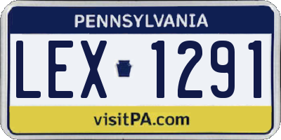 PA license plate LEX1291