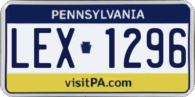 PA license plate LEX1296