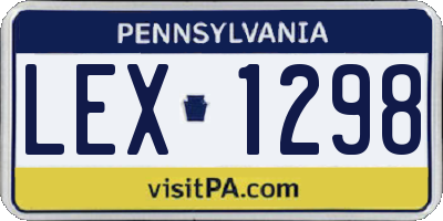 PA license plate LEX1298