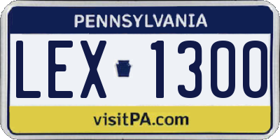 PA license plate LEX1300