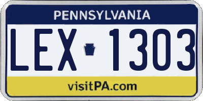 PA license plate LEX1303