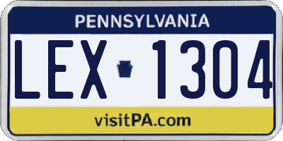PA license plate LEX1304