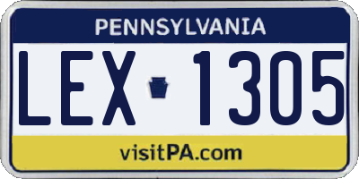 PA license plate LEX1305