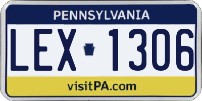 PA license plate LEX1306