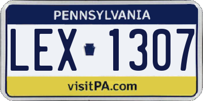 PA license plate LEX1307