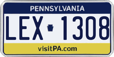PA license plate LEX1308