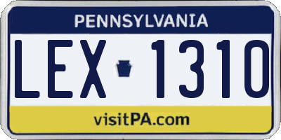 PA license plate LEX1310