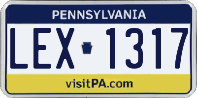 PA license plate LEX1317