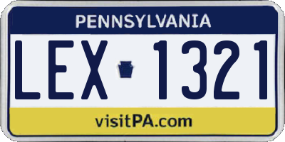 PA license plate LEX1321