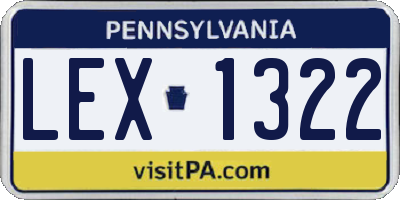 PA license plate LEX1322