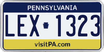 PA license plate LEX1323