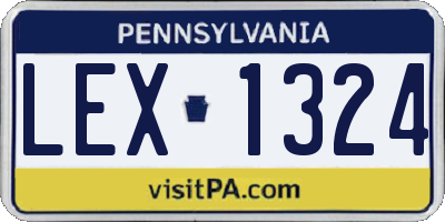PA license plate LEX1324