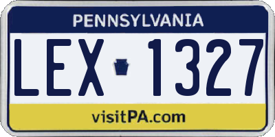 PA license plate LEX1327