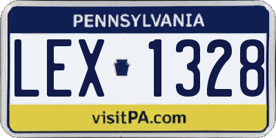 PA license plate LEX1328