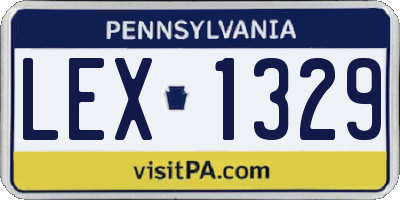 PA license plate LEX1329