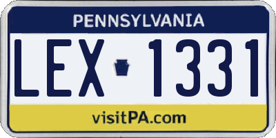 PA license plate LEX1331