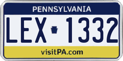 PA license plate LEX1332