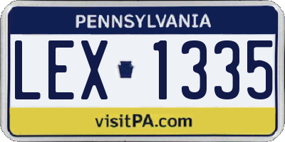 PA license plate LEX1335