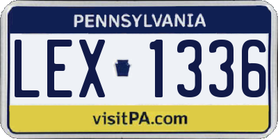 PA license plate LEX1336