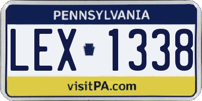 PA license plate LEX1338