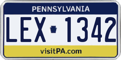 PA license plate LEX1342