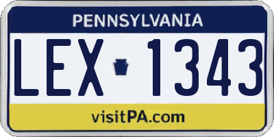 PA license plate LEX1343