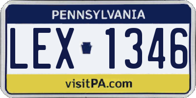 PA license plate LEX1346