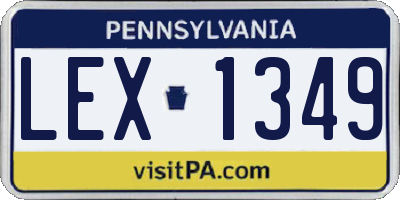 PA license plate LEX1349